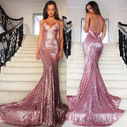 Damen Glamouröses Langarmkleid mit schimmernden Pailletten R&B