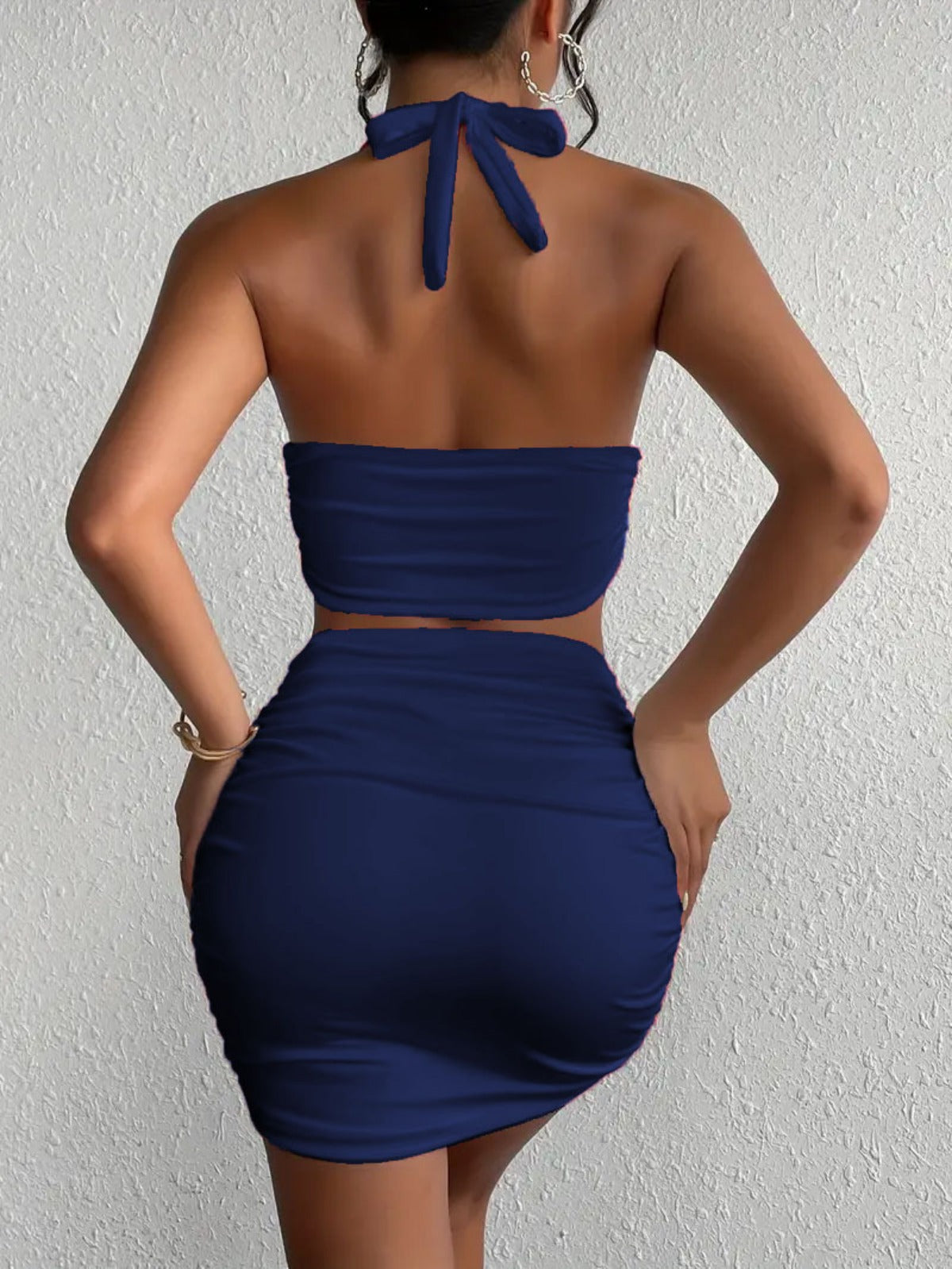 R&B | Ärmelloses Neck Tube Top Weste Hip Wrap Set
