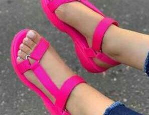 Damen nan sportliche Plateau-Sandalen mit verstellbaren Riemen R&B