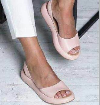 Damen offene Zehentrenner-Sandalen mit ergonomischem Fußbett R&B