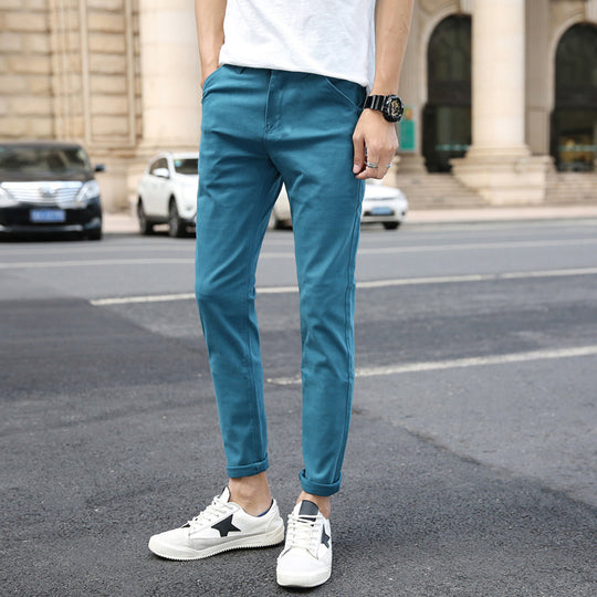 Herren modische Chino-Hose mit schmalem Schnitt und praktischen Taschen R&B