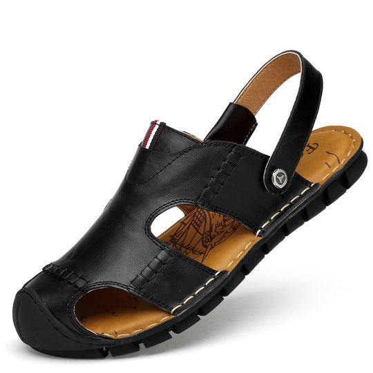 Damen Luxuriöse und atmungsaktive Ledersandalen mit verstellbarem Riemen R&B