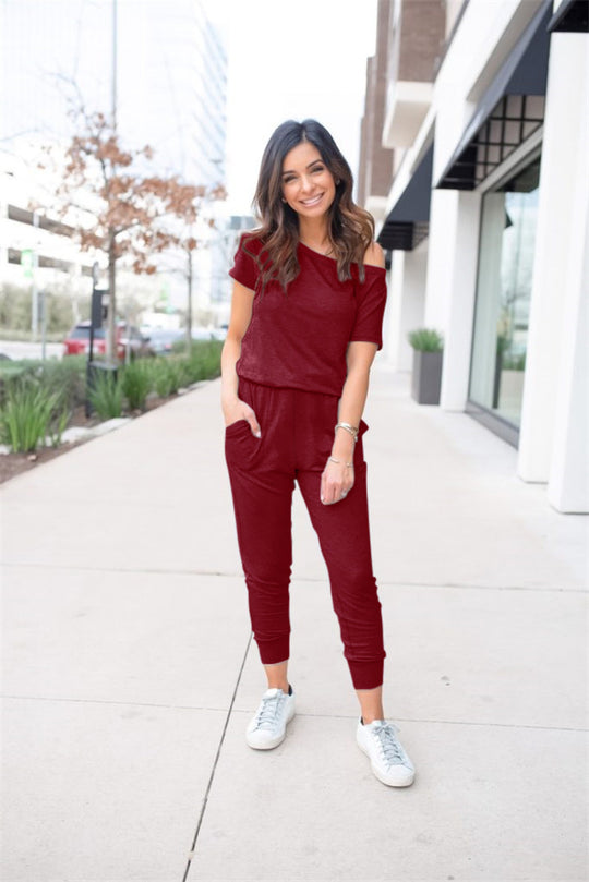 Damen Freizeit-Jumpsuit mit lässigem Schnitt und praktischen Taschen R&B
