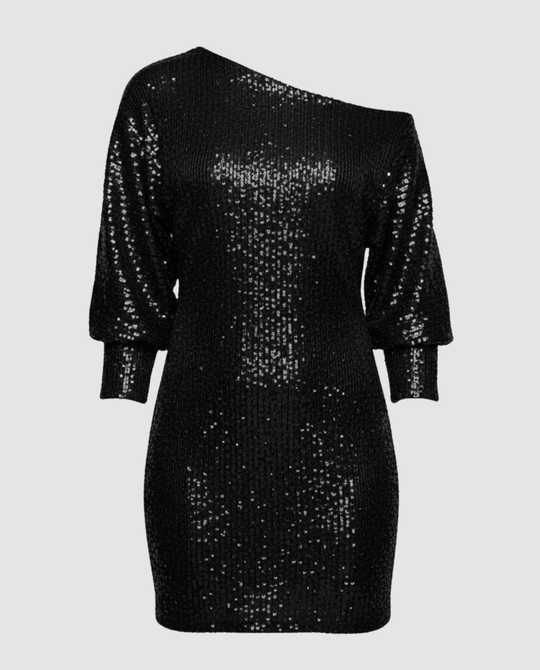 Glänzendes One Shoulder Minikleid | R&B