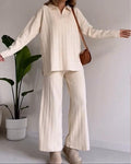 R&B | Stylisches Pit Stripe Jacquard Zwei-Teile Set