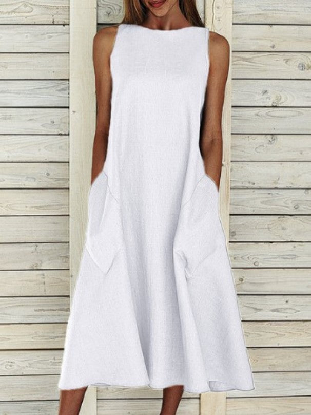 Damen luftiges Maxikleid mit praktischen Seitentaschen R&B