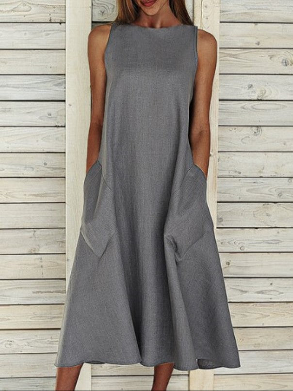 Damen luftiges Maxikleid mit praktischen Seitentaschen R&B