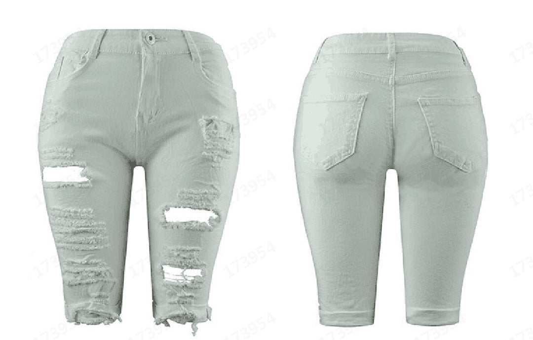 Damen Destroyed Denim-Hose mit lässigem Schnitt und modischen Rissdetails R&B