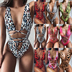 Damen Einteiliger Badeanzug mit modischem Wickeldesign
