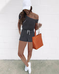 Damen lässiger Jumpsuit mit asymmetrischem Schnitt und praktischen Taschen R&B