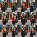 Damen nan schmal geschnittene Lederjacke mit Stehkragen und Zwei-Wege-Reißverschluss R&B