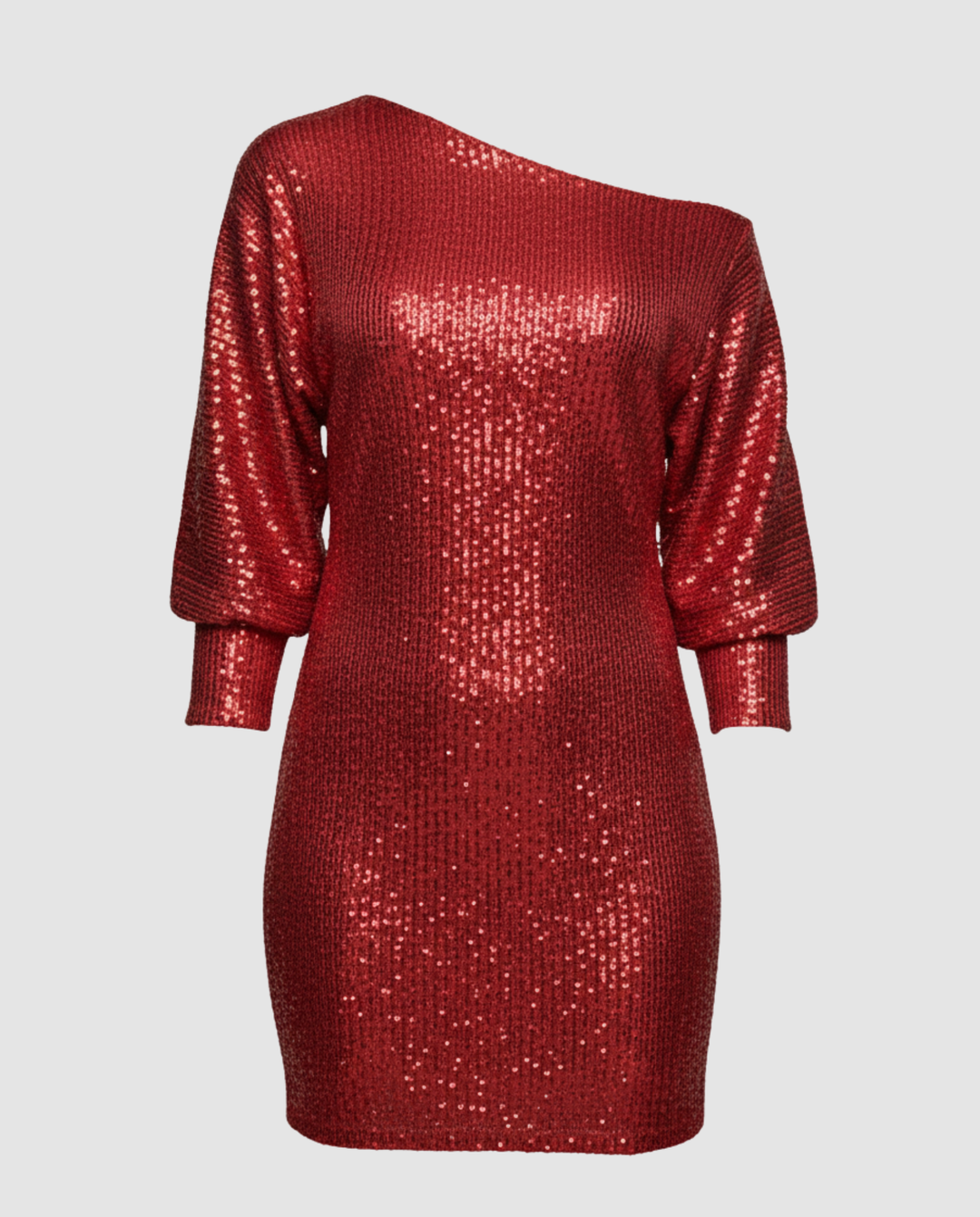 Glänzendes One Shoulder Minikleid | R&B