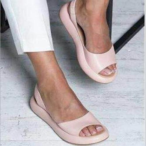 Damen offene Zehentrenner-Sandalen mit ergonomischem Fußbett R&B