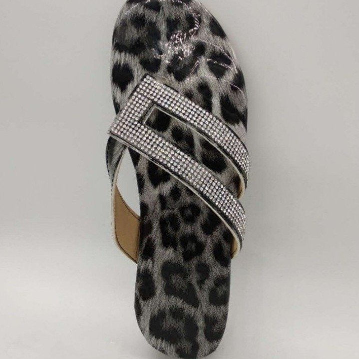 Damen Glamouröse Zehentrenner-Sandalen mit schimmernden Riemen und bequemem Fußbett R&B