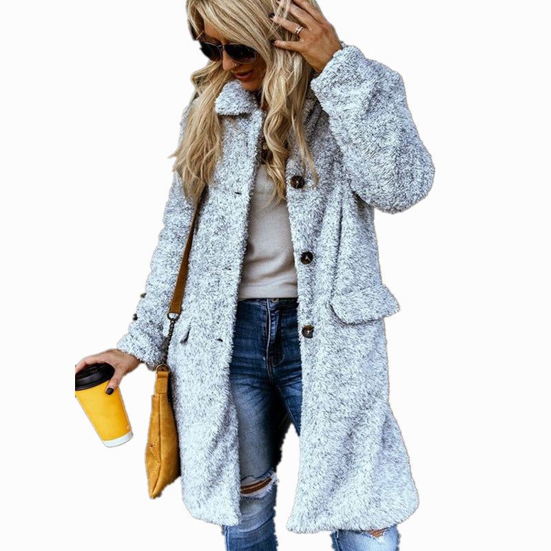 Damen Fleecejacke mit Knopfverschluss und praktischen Taschen R&B