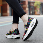 Damen nan gewR&Bter Mary-Jane-Sneaker mit elastischem Flechtoberteil, Klettverschluss und luftgepolsterter Plateausohle R&B