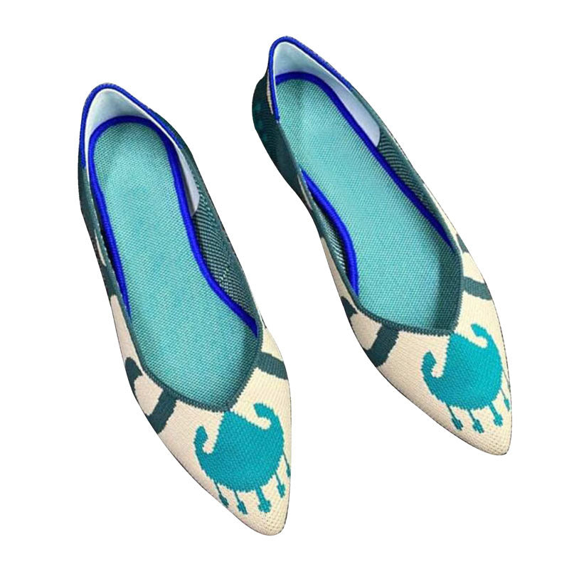 Damen Schicke Textil-Ballerinas mit modischem Mustermix R&B