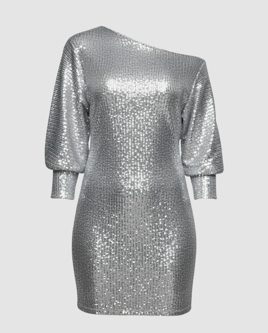 Glänzendes One Shoulder Minikleid | R&B
