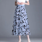R&B | Eleganter Maxirock Aus Mesh mit Blumenmuster