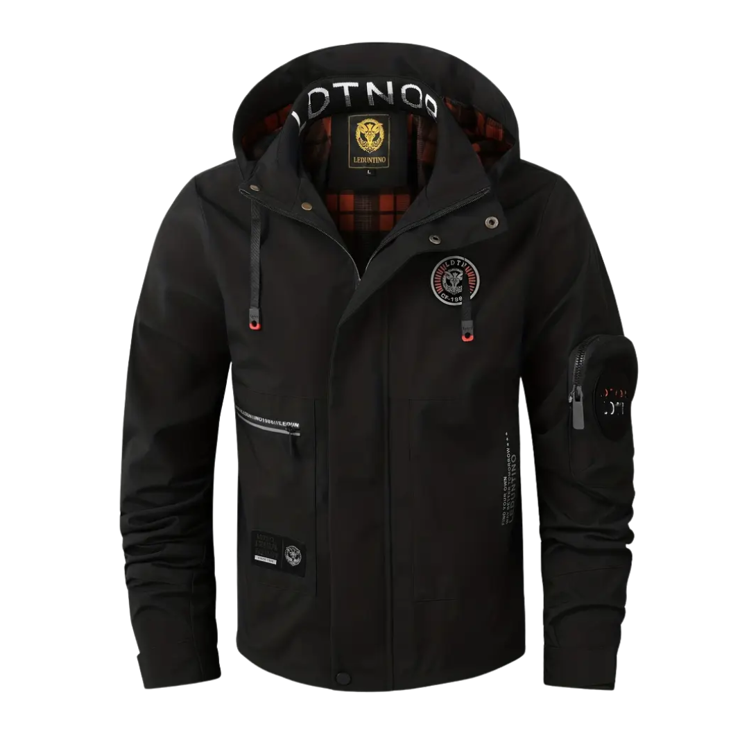 R&B | Herren Outdoorjacke waterproof mit Kapuze & kariertem Futter