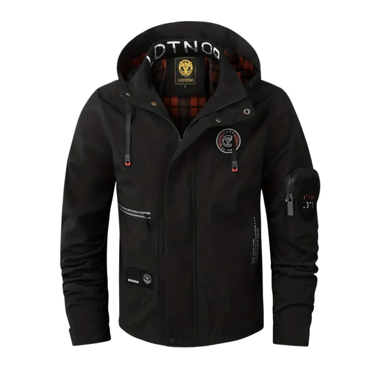 R&B | Herren Outdoorjacke waterproof mit Kapuze & kariertem Futter