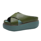 Damen Komfortable Plateau-Mules mit eleganter Riemenführung R&B