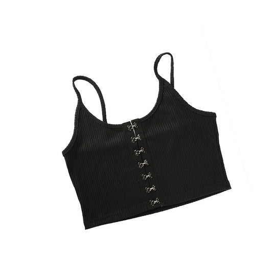 Damen Cropped Top mit Knopfleiste R&B