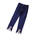 Mädchen Leggings mit bezauberndem Blumen- und Spitzenbesatz R&B