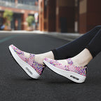 Damen nan gewR&Bter Mary-Jane-Sneaker mit elastischem Flechtoberteil, Klettverschluss und luftgepolsterter Plateausohle R&B