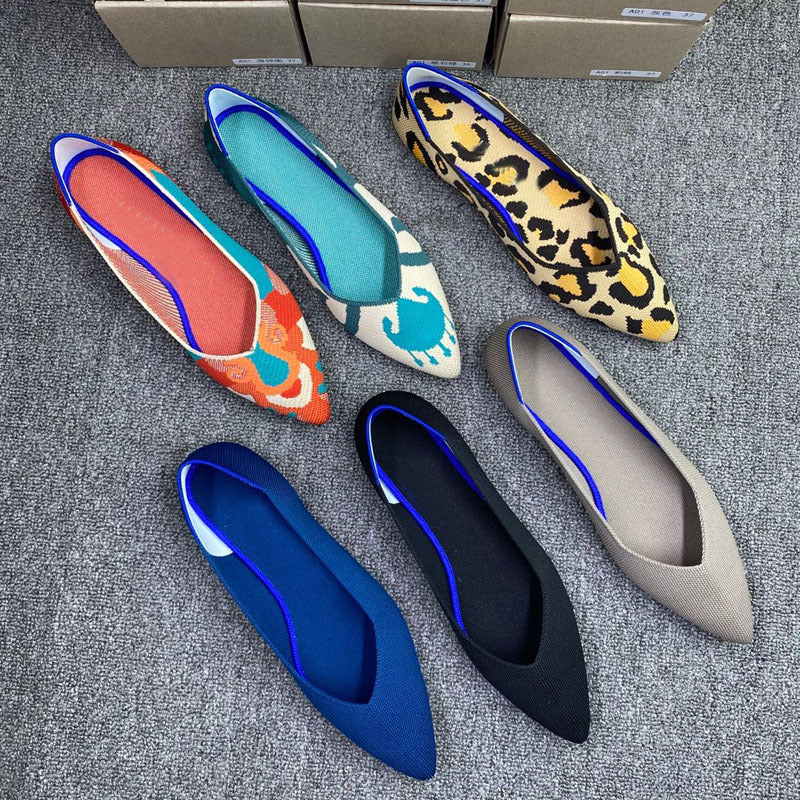 Damen Schicke Textil-Ballerinas mit modischem Mustermix