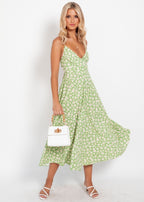 Damen Elegant geschnittenes Maxikleid mit floralem Muster und V-Ausschnitt R&B