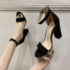 Damen Sandaletten mit elegantem Blockabsatz und verstellbarem Riemen R&B