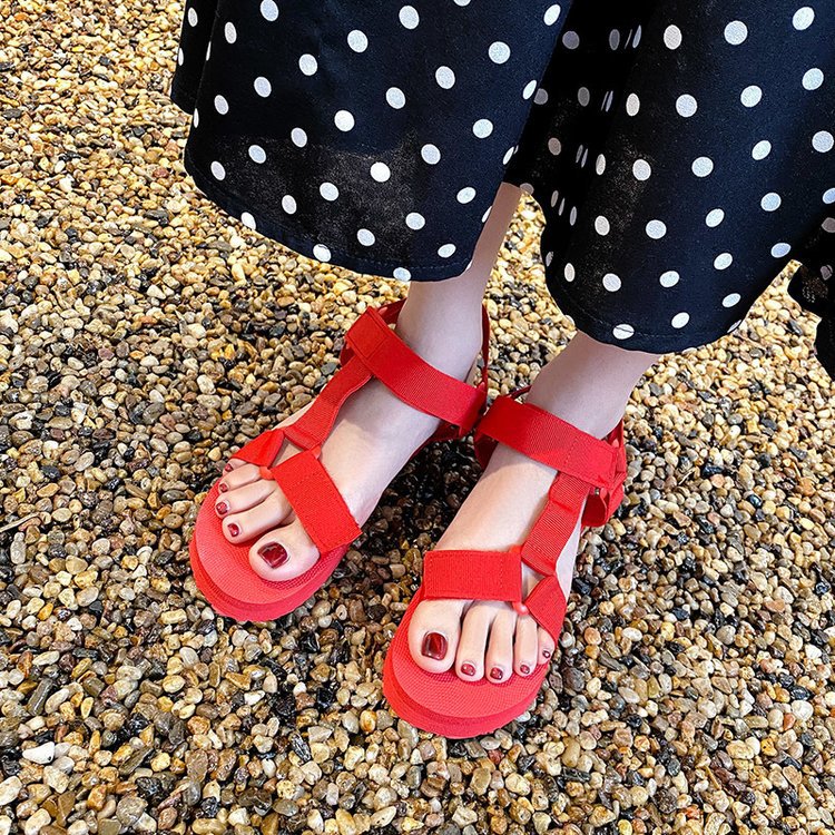 Damen Bequeme Riemensandalen mit verstellbaren Gurten