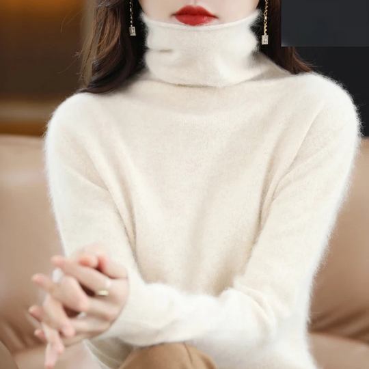 R&B | Pullover Damen Weicher Rollkragenpullover, Warm & Luxuriöses Design