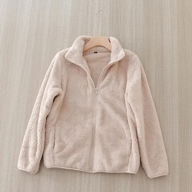R&B | Weiche Sherpa Zip Up Hohe Kragenjacke, Fleeceweste