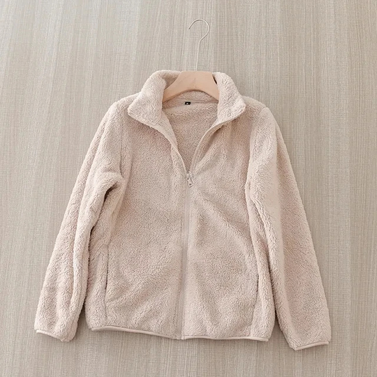 R&B | Weiche Sherpa Zip Up Hohe Kragenjacke, Fleeceweste