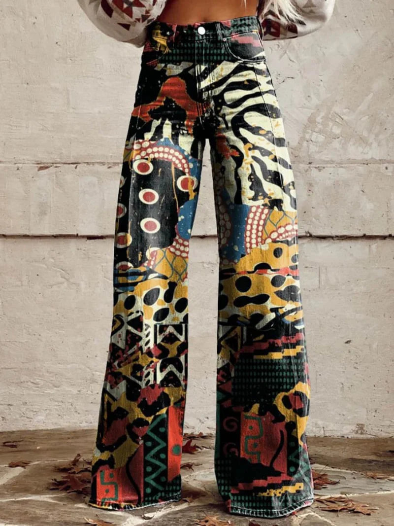 R&B | Bedruckte Weite Hose