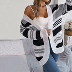 R&B | Gestreifte Strick-Strickjacke mit Modernem Look
