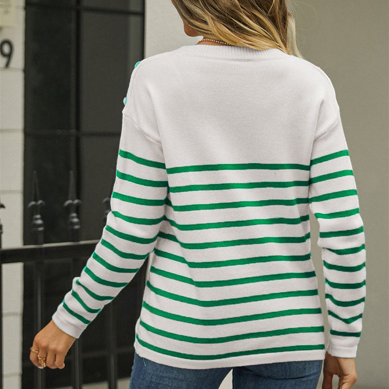 R&B | Gestreifter Strickpullover Für Modischen Alltag
