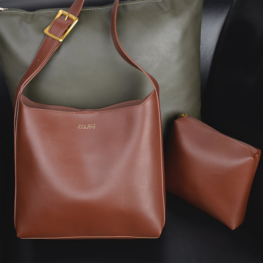 R&B | Stilvolle Robuste Braune Geprägte Brusttasche