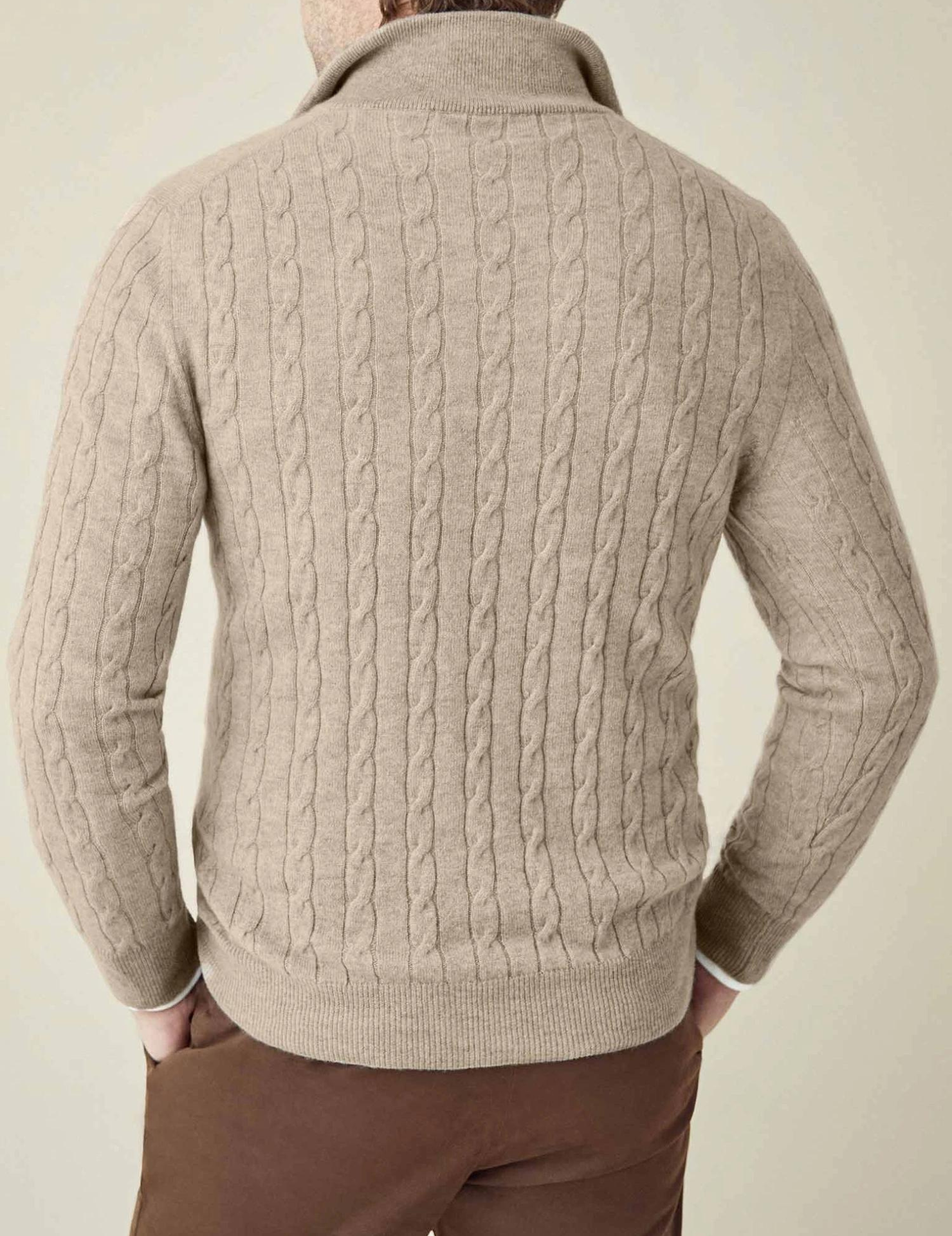 R&B | Zopfstrickpullover mit Reißverschluss - Eleganter Business & Freizeitpullover