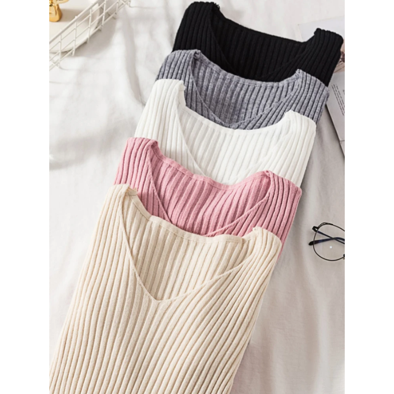 R&B | Pullover - Slim-Fit Rippstrick V-Ausschnitt Pullover