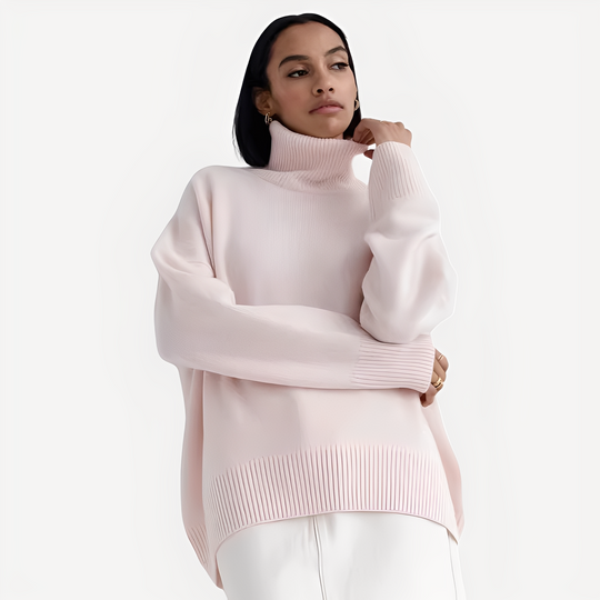 R&B | Damenpullover mit lässigem Schnitt und hohem Kragen