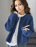 R&B | Stilvolle Blaue Strickjacke für Frauen