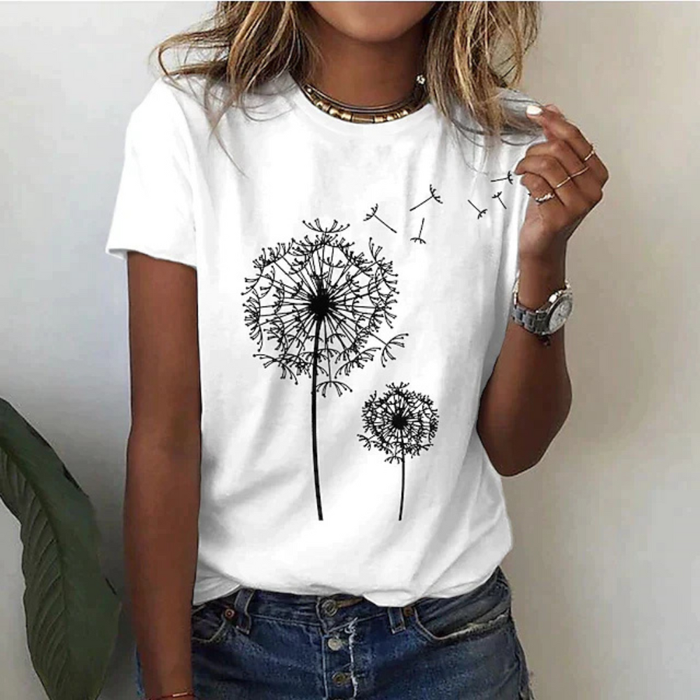 R&B | T-Shirt mit Kurzarm Bedruckt Lässig