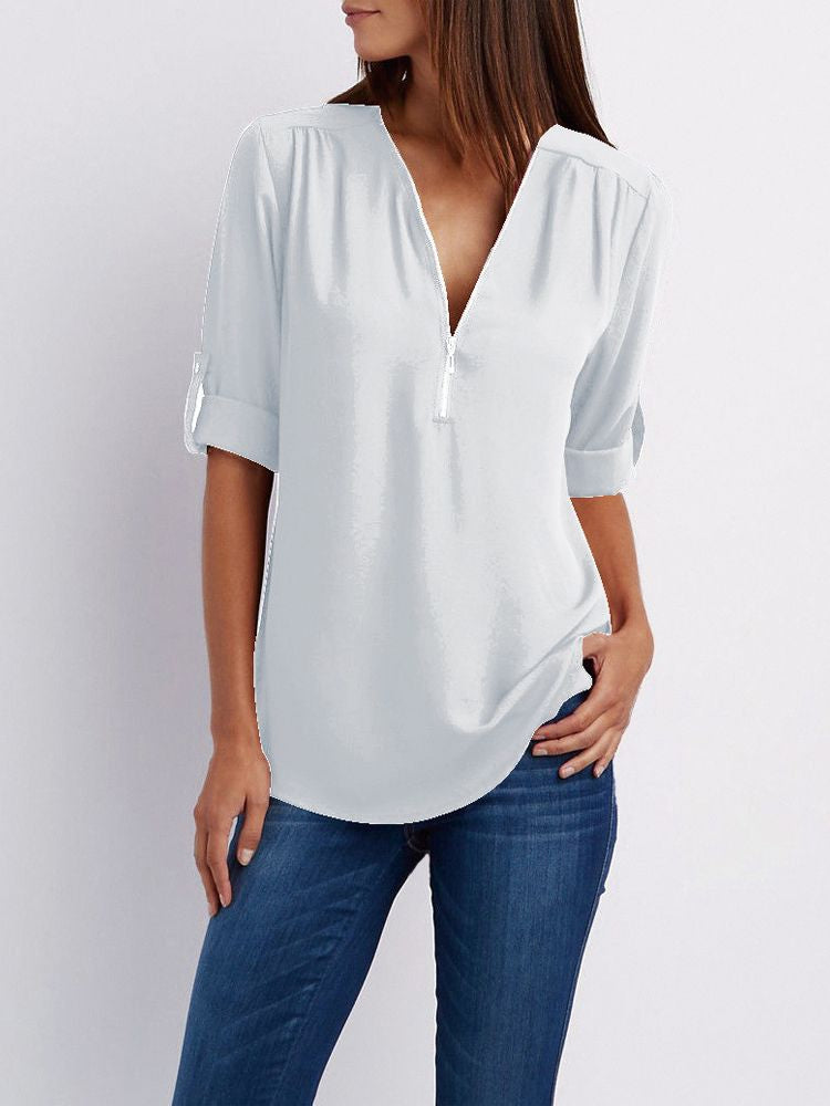 R&B | Langärmelige Lockere Bluse