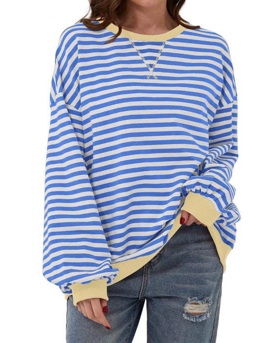 R&B | Eleganter, lockerer Damenpullover mit Streifen