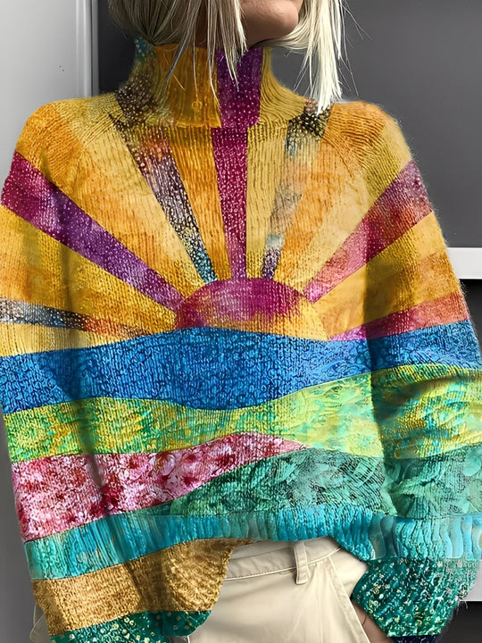 R&B | Moderne, Lebendige Damen-Rollkragenpullover
