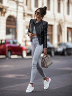 R&B | Stilvolle kurze Bikerjacke