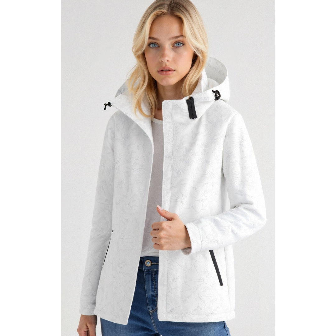 R&B | Gedruckt Reißverschluss Winter Jacke - Kapuze